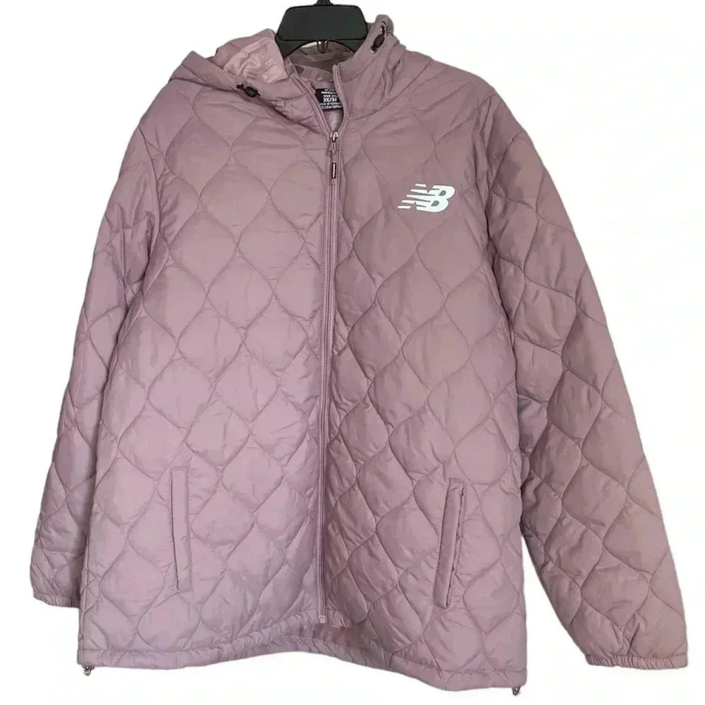New Balance Women's dusty Rose short quilted puffer  coat sz 3 X